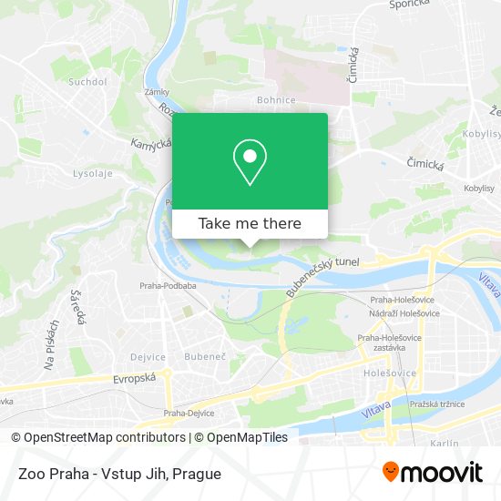Карта Zoo Praha - Vstup Jih