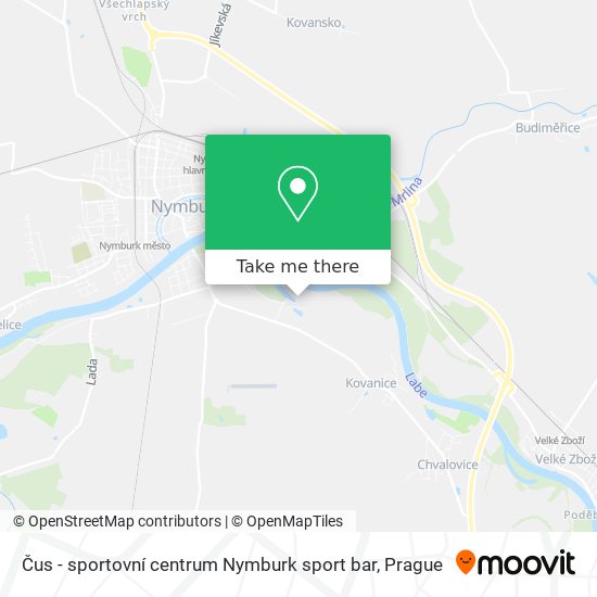 Čus - sportovní centrum Nymburk sport bar map