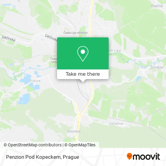 Карта Penzion Pod Kopeckem