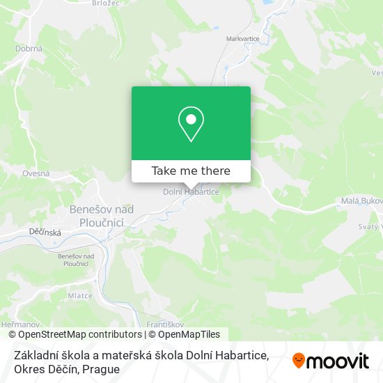 Základní škola a mateřská škola Dolní Habartice, Okres Děčín map