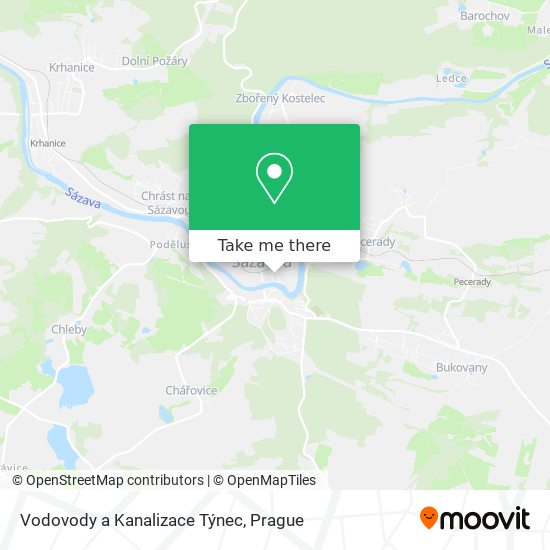 Vodovody a Kanalizace Týnec map