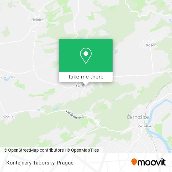 Kontejnery Táborský map