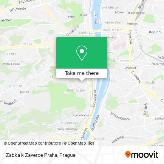 Карта Zabka k Zaverce Praha