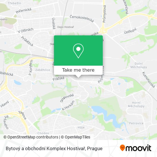 Bytový a obchodní Komplex Hostivař map