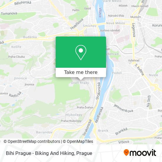 Bihi Prague - Biking And Hiking map