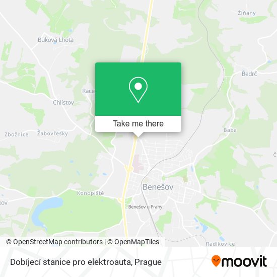 Dobíjecí stanice pro elektroauta map