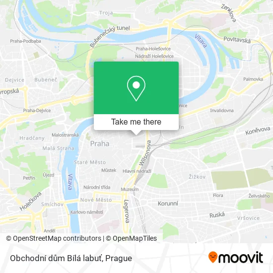 Карта Obchodní dům Bílá labuť