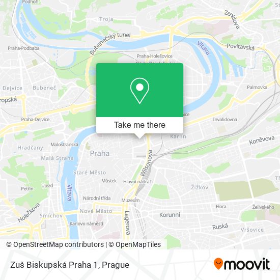 Zuš Biskupská Praha 1 map