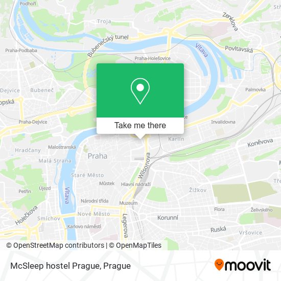McSleep hostel Prague map