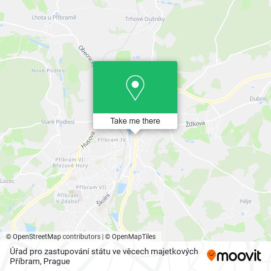 Úřad pro zastupování státu ve věcech majetkových Příbram map