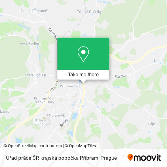 Úřad práce ČR-krajská pobočka Příbram map