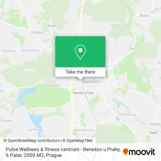 Карта Pulse Wellness & fitness centrum - Benešov u Prahy, 6 Pater, 2000 M2