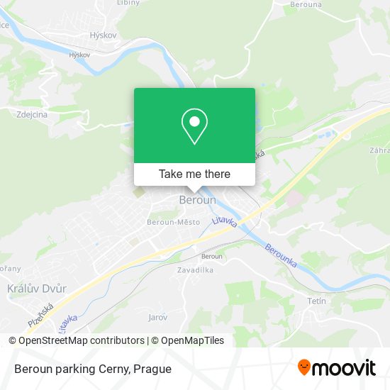 Beroun parking Cerny map