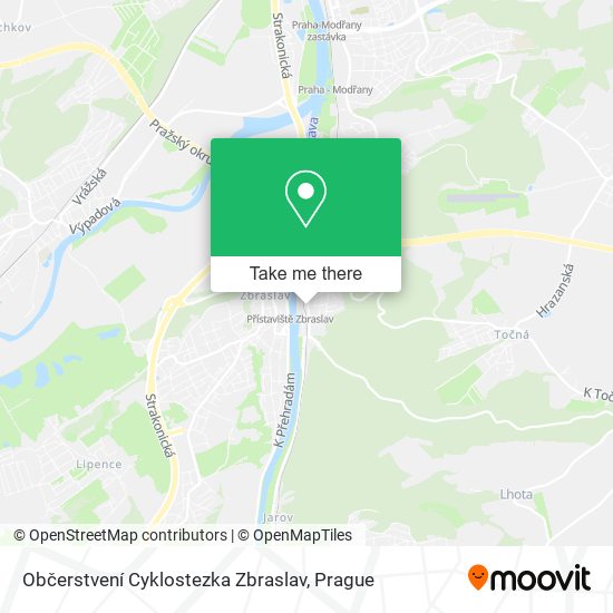 Občerstvení Cyklostezka Zbraslav map