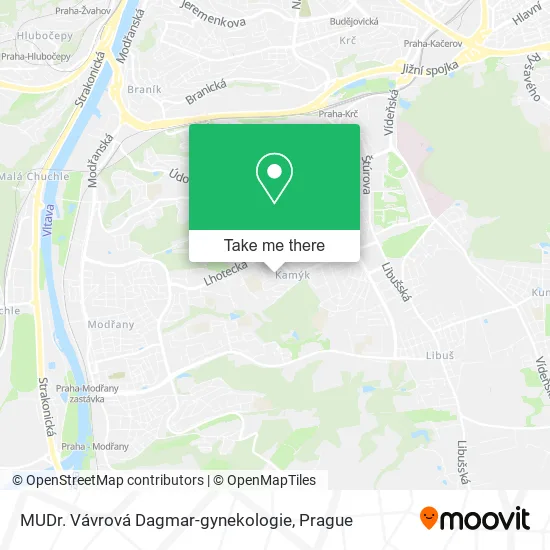Карта MUDr. Vávrová Dagmar-gynekologie