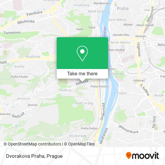 Dvorakova Praha map