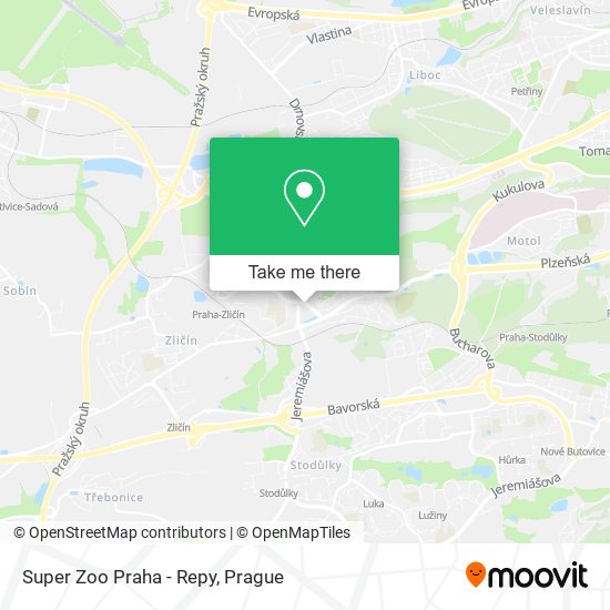 Super Zoo Praha - Repy map