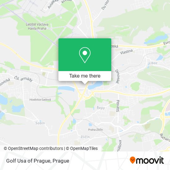 Golf Usa of Prague map