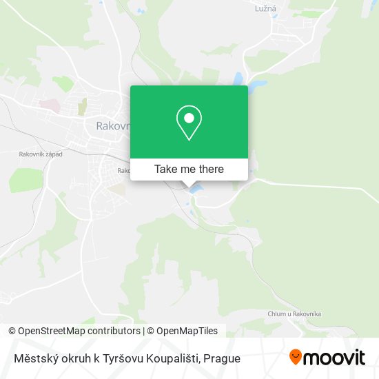 Městský okruh k Tyršovu Koupališti map