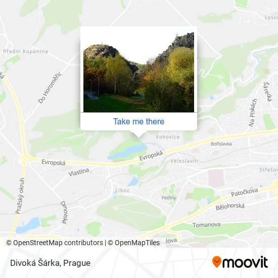 Divoká Šárka map