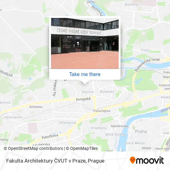 Карта Fakulta Architektury ČVUT v Praze
