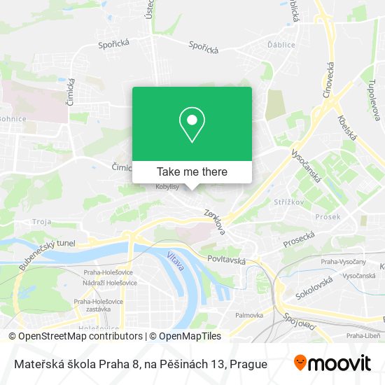 Mateřská škola Praha 8, na Pěšinách 13 map