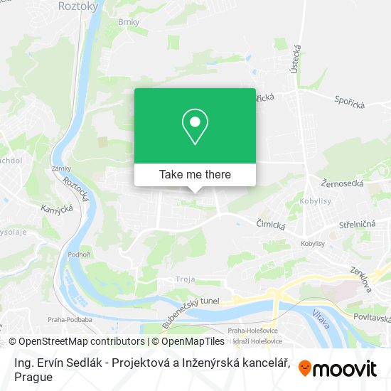 Карта Ing. Ervín Sedlák - Projektová a Inženýrská kancelář