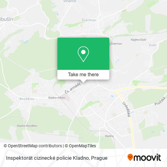 Карта Inspektorát cizinecké policie Kladno