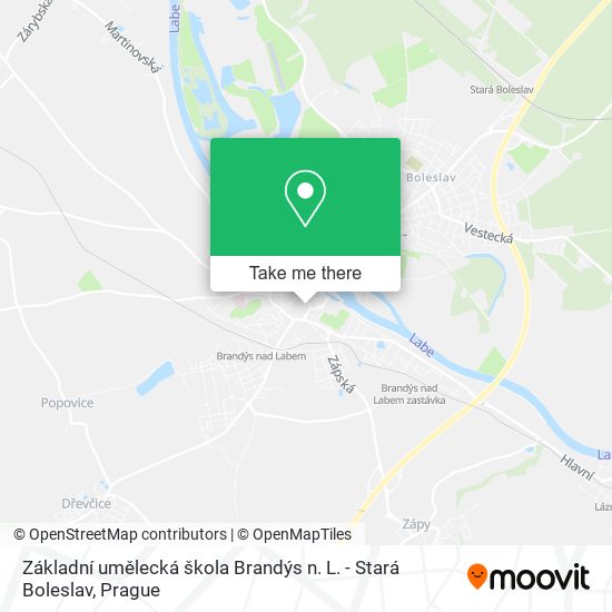 Карта Základní umělecká škola Brandýs n. L. - Stará Boleslav