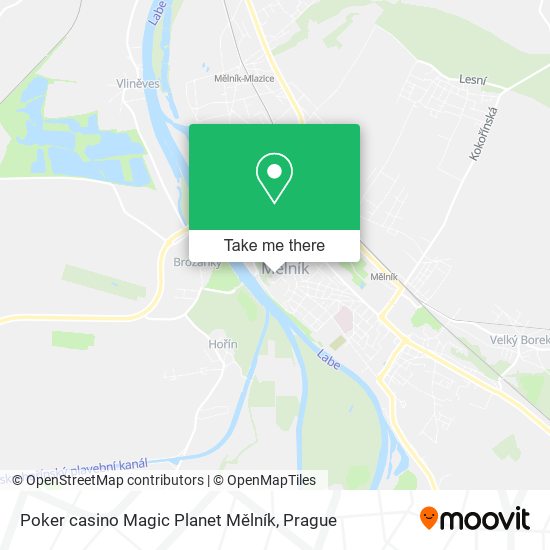 Poker casino Magic Planet Mělník map