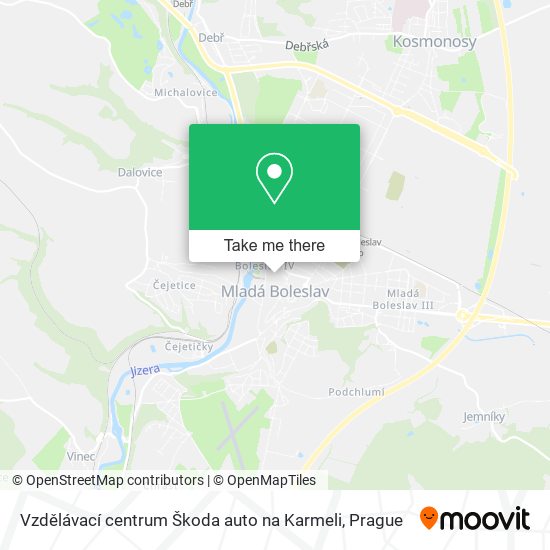 Карта Vzdělávací centrum Škoda auto na Karmeli