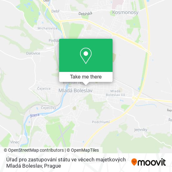 Úřad pro zastupování státu ve věcech majetkových Mladá Boleslav map