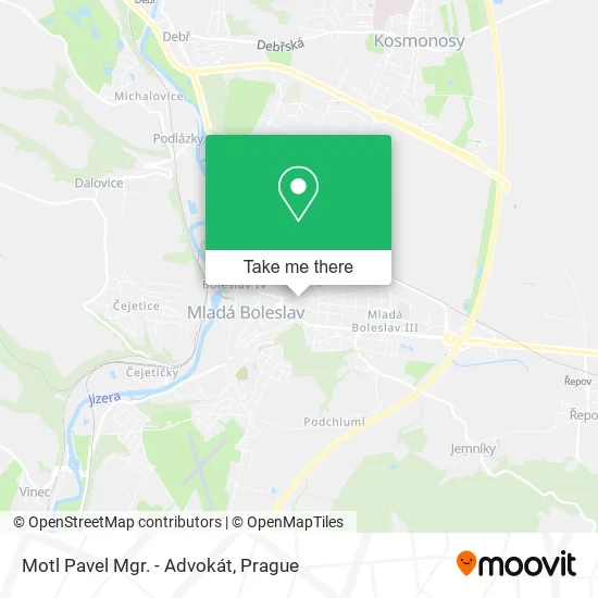 Карта Motl Pavel Mgr. - Advokát