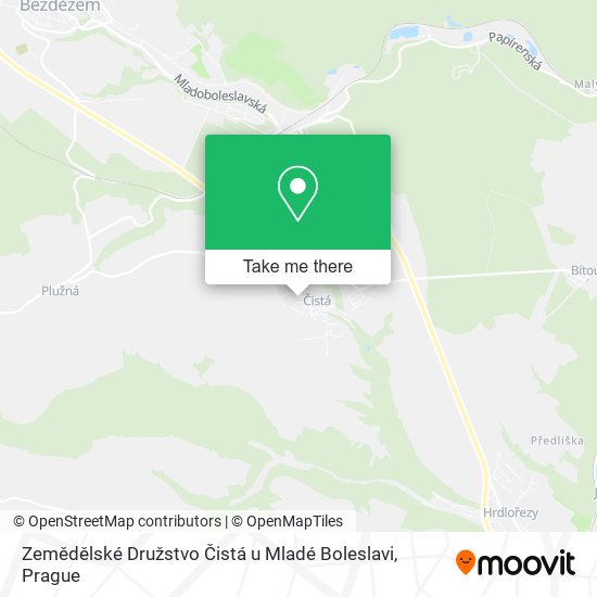 Zemědělské Družstvo Čistá u Mladé Boleslavi map