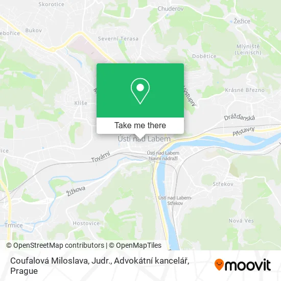 Карта Coufalová Miloslava, Judr., Advokátní kancelář