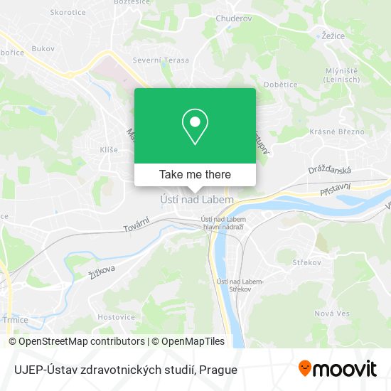 UJEP-Ústav zdravotnických studií map