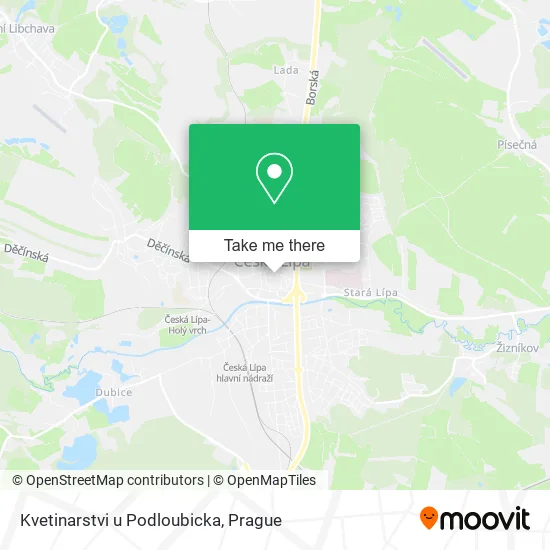 Карта Kvetinarstvi u Podloubicka