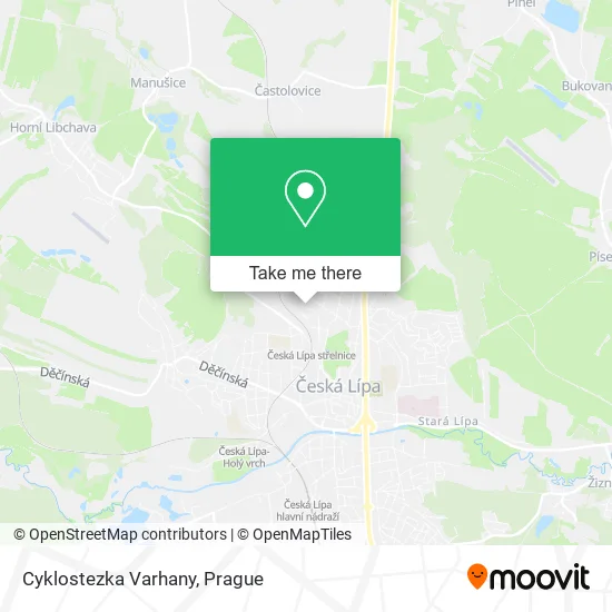 Карта Cyklostezka Varhany
