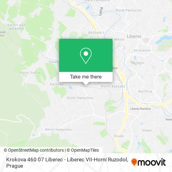 Карта Krokova 460 07 Liberec - Liberec VII-Horní Ruzodol