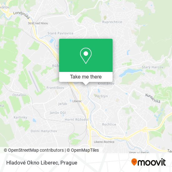 Карта Hladové Okno Liberec