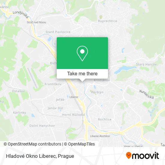 Карта Hladové Okno Liberec