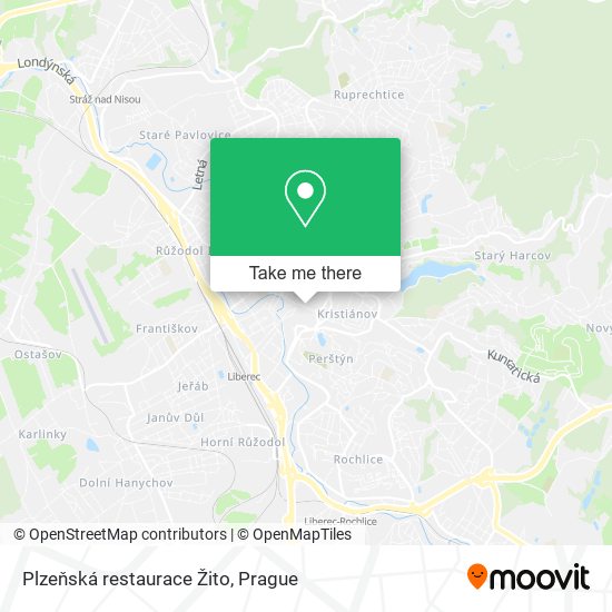 Plzeňská restaurace Žito map