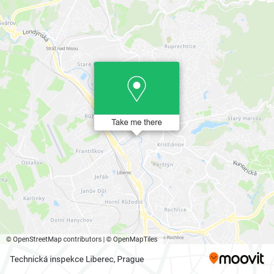 Карта Technická inspekce Liberec