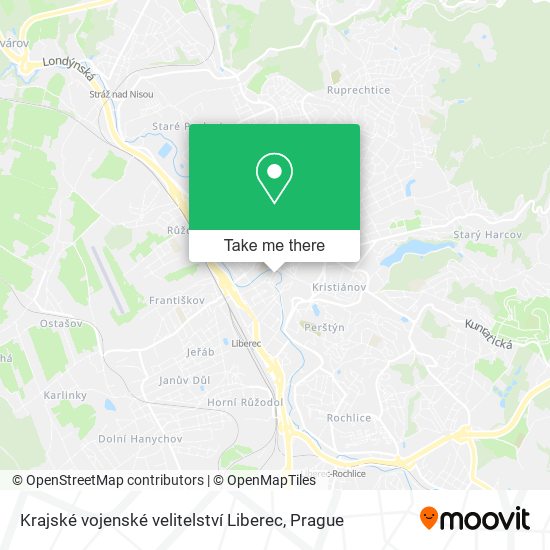 Krajské vojenské velitelství Liberec map