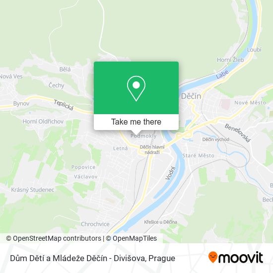 Dům Dětí a Mládeže Děčín - Divišova map