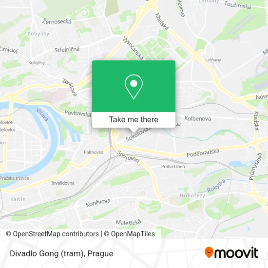 Карта Divadlo Gong (tram)