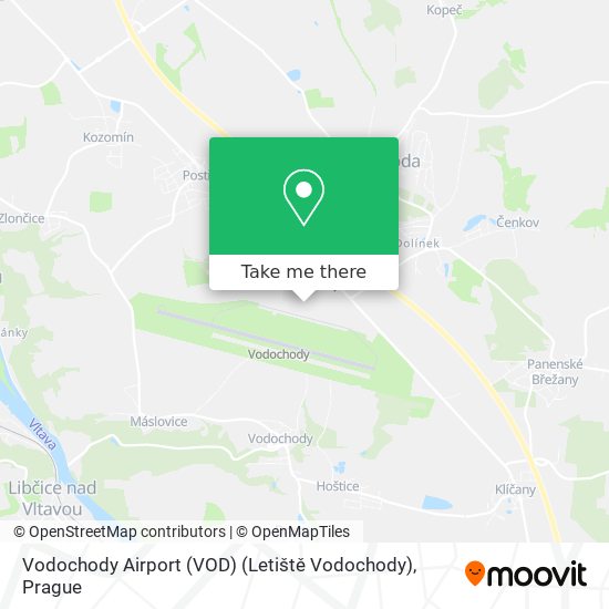 Vodochody Airport (VOD) (Letiště Vodochody) map