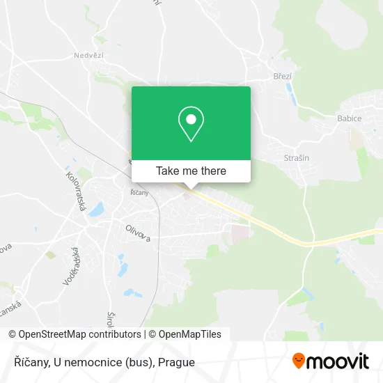 Карта Říčany, U nemocnice (bus)