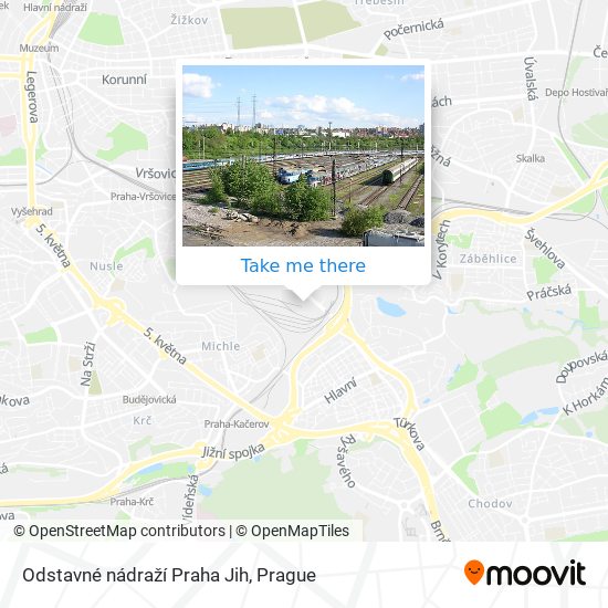 Odstavné nádraží Praha Jih map