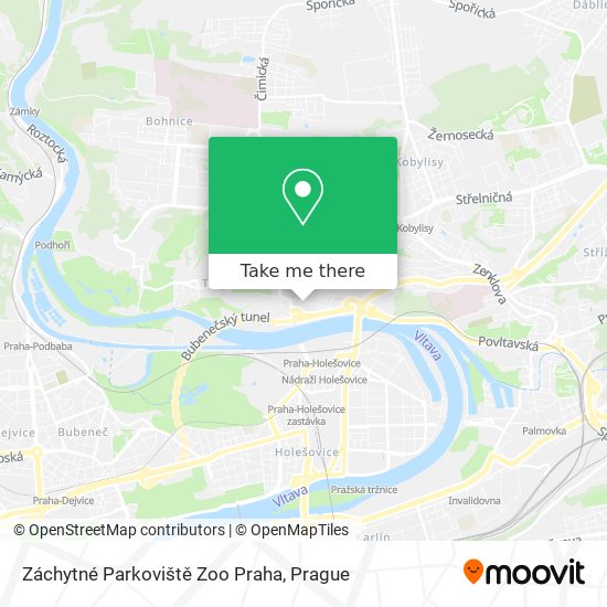 Карта Záchytné Parkoviště Zoo Praha